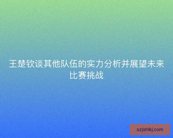 王楚钦谈其他队伍的实力分析并展望未来比赛挑战